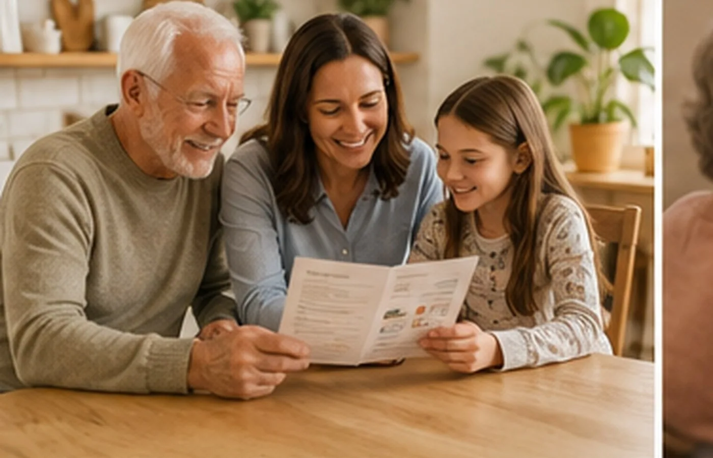 Family discussing technology calmly